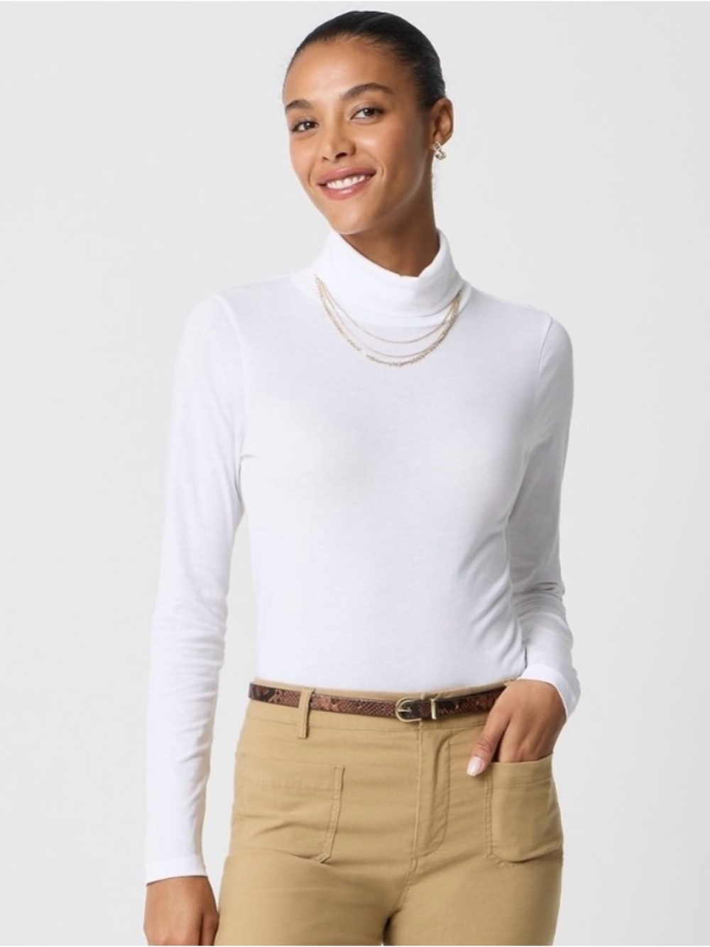 J Crew Factory Small White Tissue Turtleneck NWT Lightweight Cotton Fall Winter